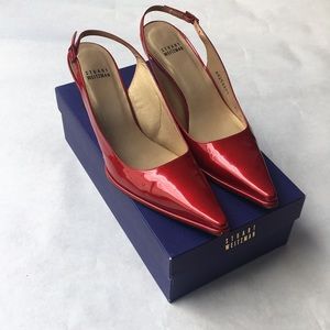 Stuart Weitzman Red Quasar Wedge Slingback Heel